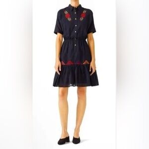 Carolina belle Carolina K Natalie Embroidered Shirt Dress Sz M